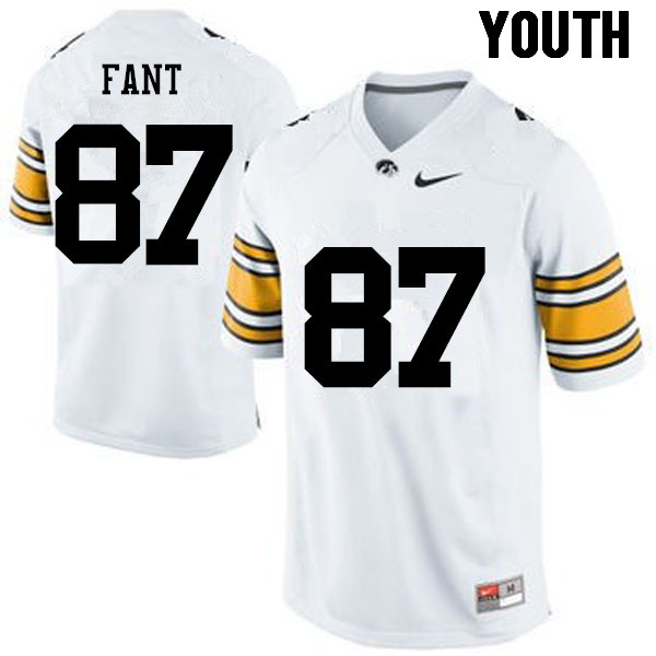 Youth Iowa Hawkeyes #87 Noah Fant College Football Jerseys-White - Click Image to Close